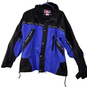 Polaris Men's Snowmobile Snowmobiling Nylon Blue & Black Jacket Size Large